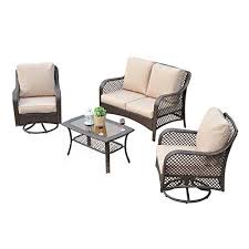 Outsunny 4pc Rattan Wicker Outdoor Patio Furniture Conversation Set Light Brown Coffee Review Https Rattan Outdoor Furniture Patio Furniture Sets Furniture
