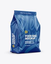 Download Glossy Food Bag Mockup Half Side View In Bag Sack Mockups On Yellow Images Object Mockups