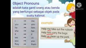 Subject pronouns, yaitu kata ganti (pronoun) yang khusus digunakan sebagai subject kalimat, seperti i, you, he, she, it, we, dan they. Object Pronouns Grade 4 Sdit Nur El Qolam Youtube