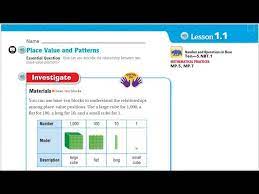 Go Math 5th Grade Lesson 1 1 Place Value And Patterns Youtube