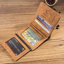 Vintage Designer Men Wallet Bifold Matte Leather Wallets Mens Small Trifold Purse Card Holder Business Brand Wallet For Men 1133