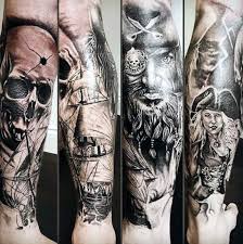 Koh phi phi skull tattoo on half sleeve. Top 53 Pirate Tattoo Ideas 2021 Inspiration Guide Sleeve Tattoos Pirate Tattoo Pirate Tattoo Leg