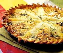 Kase Und Bundzwiebeln Runden Diese Vegetarische Quiche Variante Mit Weissen Spargeln Ab In 2020 Spargel Quiche Vegetarische Quiche