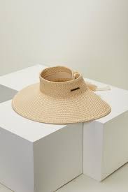 Belize It Sun Hat Straw Visor Metallic Logo Visor Hats