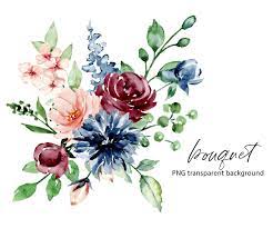 Download Watercolor Flowers Clipart Bouquet Of Png File With Etsy Watercolor Flowers Watercolor Bouquet Flower Bouquet Png