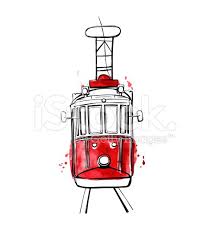 Vector Illustration Of Traditional Turkish Public Transport Hand Red Stain Vector Illustration Free Vector Art