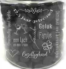 Bol Com Snoeppot Voorraadpot Van Dik Stevig Glas Met Tekst Gravure 12 5 Jaar Getrouwd Een