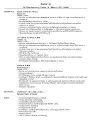 School Nurse Resume Samples Velvet Jobs