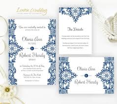 Printed Elegant Lace Wedding Invitation Set Cheap Wedding Etsy Royal Blue Wedding Invitations Wedding Invitation Sets Lace Wedding Invitations