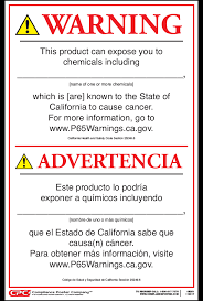 Proposition 65 requires businesses to determine if they must provide a warning about significant exposure to listed chemicals. California Proposition 65 Consumer Product Warning Signs