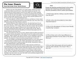 The Inner Planets Reading Worksheets Spelling Grammar Comprehension Lesson Plans Reading Comprehension Worksheets Reading Comprehension Comprehension Worksheets