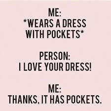 Haha It S So True Every Bride Loves A Pocket Did You Have Pockets In Your Dress Bridal Pockets Allgirlslovepockets Memes Quotes Thankful Just Smile