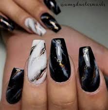Black and gold acrylic nail tutorial video by naio nails. Best Nails Black And Gold Marble Ideas Marble Acrylic Nails Prom Nail Designs Black Marble Nails