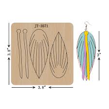 Leather Earring Cutting Die, 3 INCH, Fringe Earring Die, Sizzix Compatible,  JT3571