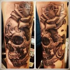 Black And White Realistic Sugar Skull Tattoo Realistic Sugar Skull Tattoo Tatoeages Schedel Inkt