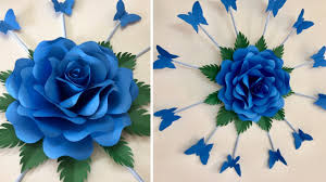 7 links for making paper flowers while you're relaxing. Paper Flower Wall Hanging Paper Rose Flower Craft Paper Rose Wall Craft Youtube