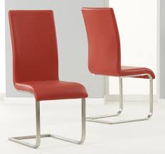 red faux leather dining chair