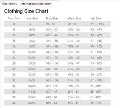 Jessica Clothing Size Chart