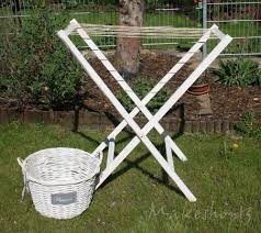 Waschestander Stander Waschetrockner Trockner Holz Weiss Shabby Chic Vintage Neu Tendedero