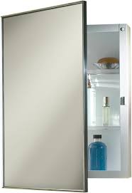 Menards bathroom medicine cabinets with mirrors Jensen Styleline 16 W X 22 H Stainless Steel Medicine Cabinet At Menards