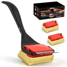 Bristle-Free Steam Grill Cleaning Brush with Long Handle