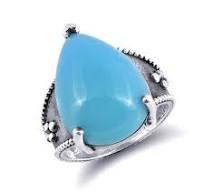 Dyed "Paraiba" color Agate 12.12 carats set in Silver Ring