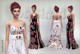 Sims 4 decoration • download free and quality custom content for the sims 4 and the sims 3 | furniture sets and single objects. Pqsims4 Long Dresses With Floral Pattern Sims 4 Downloads