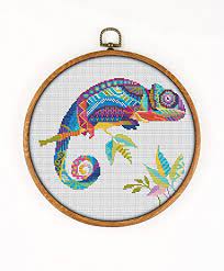 Check spelling or type a new query. Amazon Com Mandala Chameleon K171 Counted Cross Stitch Kit 2 Threads Needles Fabrick And 4 Printed Color Schemes Inside Embroidery Pattern Kit Arts Crafts Sewing