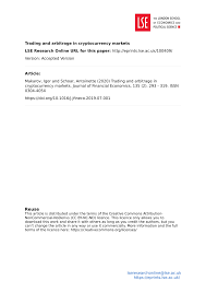 The report also warned cryptocurrency owners to avoid trading coins on dating apps, and urged people to vet their investments by searching for the company's name in conjunction with keywords like. Pdf Trading And Arbitrage In Cryptocurrency Markets