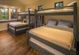 twin loft over king over queen bunk bed that sleeps 5 10 custom made and set up for about 2400 as a single a custom bunk beds queen bunk beds loft bunk beds