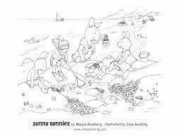 Black and white vector illustration. Sunny Bunnies And Breezy Bunnies Coloring Pages From Picture Coloring Home