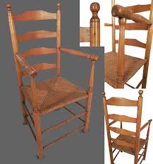 Ate 18th Century American Maple Ladder Back Arm Chair With Graceful Turnings Of The Legs And Arm Supports With Turn Colonial Furniture Chair Ladder Back Chairs