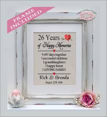 26th Anniversary 26 Years Married 26 Years By Pepperandbluedesigns Cotton Anniversary Gifts Wedding Anniversary Gifts Anniversary Gifts