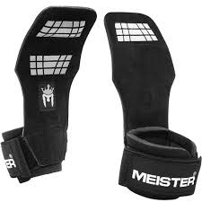 Meister Elite Leather Lifting Grips W Gel Padding Pair