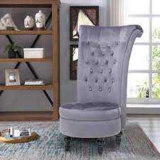 Carambola High Back Accent Chair Club Chair Velvet Armless Chair With Storage For Bedroom Living Room High Back Accent Chairs Living Room Vanity Storage Chair