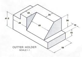 3 Cutter Holder Jpg Drawing Technology Technical Drawing Isometric Drawing