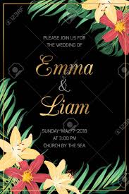 Wedding portraits are very difficult to take well from the first time. Wedding Invitation Card Template Exotic Tropical Jungle Bright Stock Photo Picture And Royalty Free Image Image 111119538