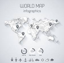 Creative World Map And Infographics Vector Graphics Free Vector In World Map Design Infographic Map Vector Free