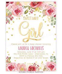 Pink And Gold Baby Shower Invitation Floral Baby Shower Invitation Baby Sho Baby Shower Invitations Gold Baby Shower Invitations Baby Shower Invites For Girl