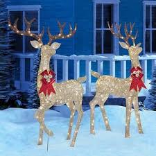 Accented with a cute santa hat, it will be a great piece to add to your other holiday decor. Large Deer Family For Indoor Or Outdoor Christmas Decorations Yard Art 210 Lights 52 Buck 44 Doe 28 Fawn White Top Treasures 3 Piece Reindeer Family Lighted Deer Set Outdoor Holiday Decorations