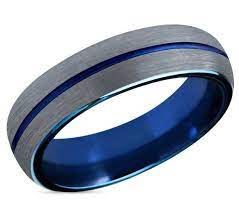 Mens Wedding Band Blue Silver Wedding Ring Tungsten Ring Etsy Tungsten Mens Rings Mens Wedding Bands Black Green Wedding Rings