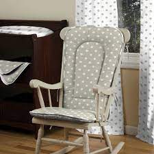 Taupe And White Dots And Stripes Rocking Chair Pad Rocking Chair Pads Blue Rocking Chair Rocking Chair Covers