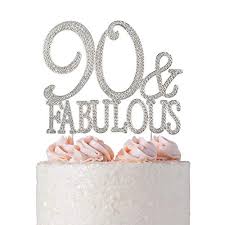 Variations include cupcakes, cake pops, pastries, and tarts. 90 Cake Topper Premium Metal 90 And Fabulous Rhinestone Gem Cake Topper Perfect 90th Birthday Party Keepsake And Decoration Sparkling Bling Makes A Great Centerpiece 90 Fab Silver Amazon Com Grocery Gourmet Food