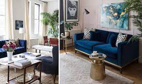 Canapé bleu paon dans salon entièrement blanc. Objet Du Desir Je Veux Un Canape Bleu Madame Decore