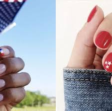Make your manicure stand out by drawing on red and blue dots over a white polish, and add a nail sticker to the mix to make it even more fun! 30 Fourth Of July Nail Ideas Red White And Blue Designs