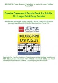 Download Funster Crossword Puzzle Book For Adults 101 Large Print Easy Puzzles Pdf