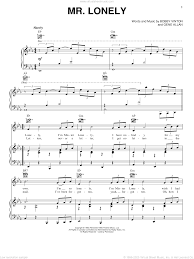 Mr. Lonely sheet music for voice, piano or guitar (PDF)