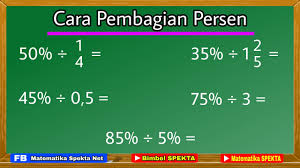 Cara Pembagian Persen Dengan Pecahan Biasa Campuran Bilangan Desimal Bilangan Bulat Dan Persen Youtube