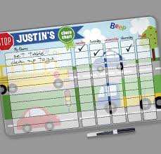 Things That Go Vroom Cars Trucks Theme Personalized Kids Dry Erase 5 Or 7 Day Chore Chart