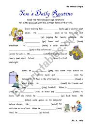 Two Worksheets In Which Students Practice Using The Present Simple For Daily Routines And Also Making Negatives And Kids Health Daily Routine Adolescent Health